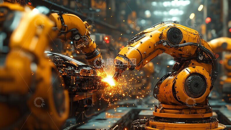 高清大图下载【趣麦麦图】机械臂焊接车身1