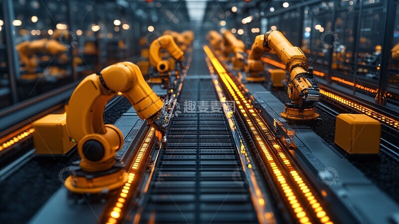 高清大图下载【趣麦麦图】机械臂生产线2