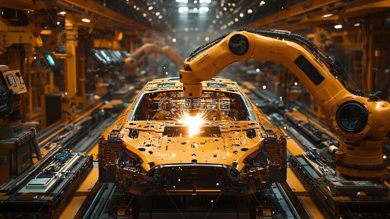 高清大图下载【趣麦麦图】机器人焊接汽车框架7