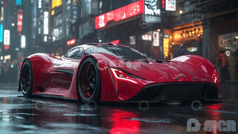 高清大图下载【趣麦麦图】红色未来跑车2