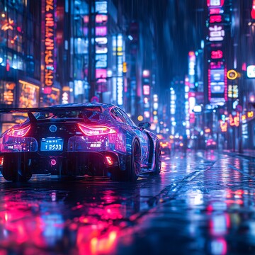 未来跑车光影轨迹