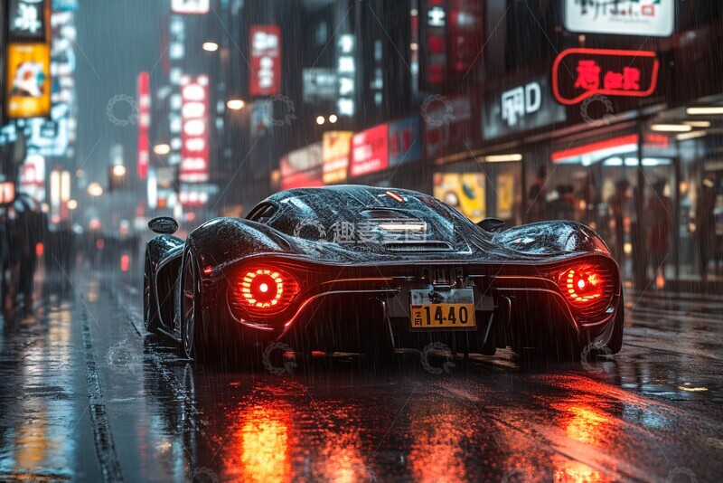 高清大图下载【趣麦麦图】未来超跑夜行记1