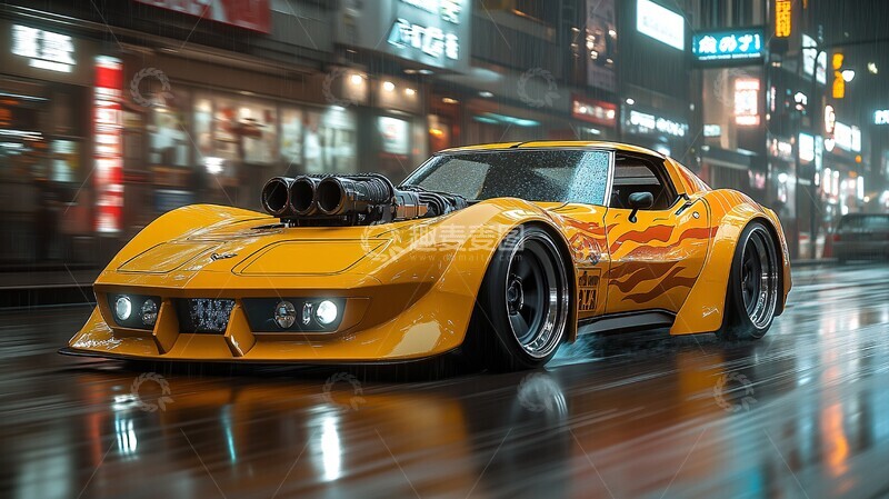 高清大图下载【趣麦麦图】未来科尔维特飞驰