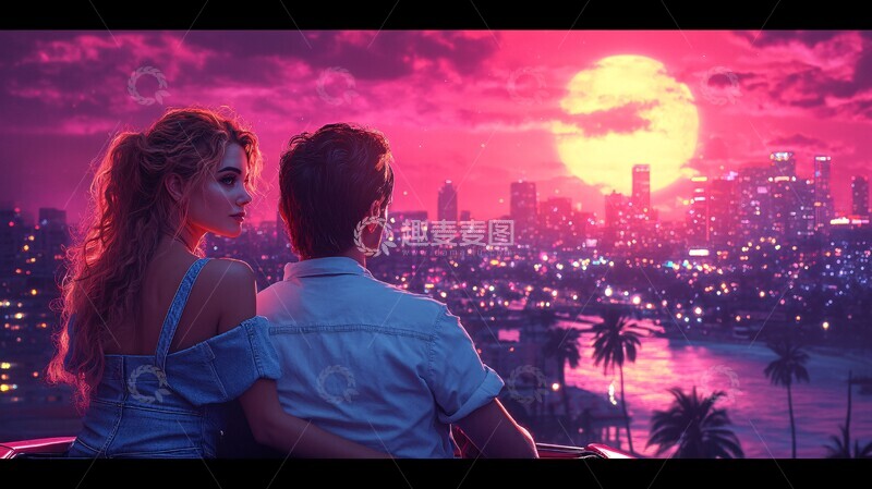 高清大图下载【趣麦麦图】-敞篷车夜行敞篷车夜行情侣