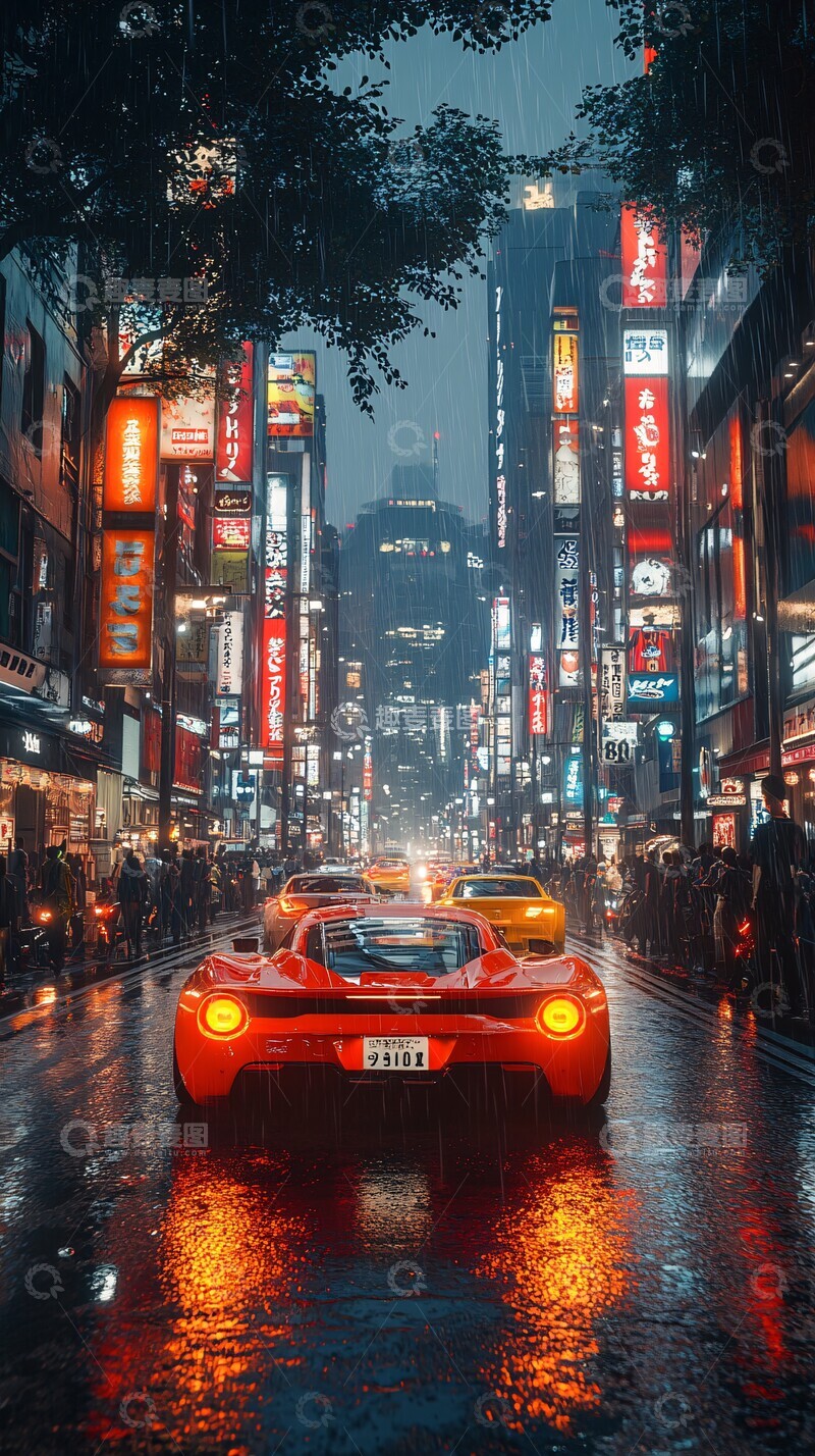 高清大图下载【趣麦麦图】-赛车夜驰光影流2