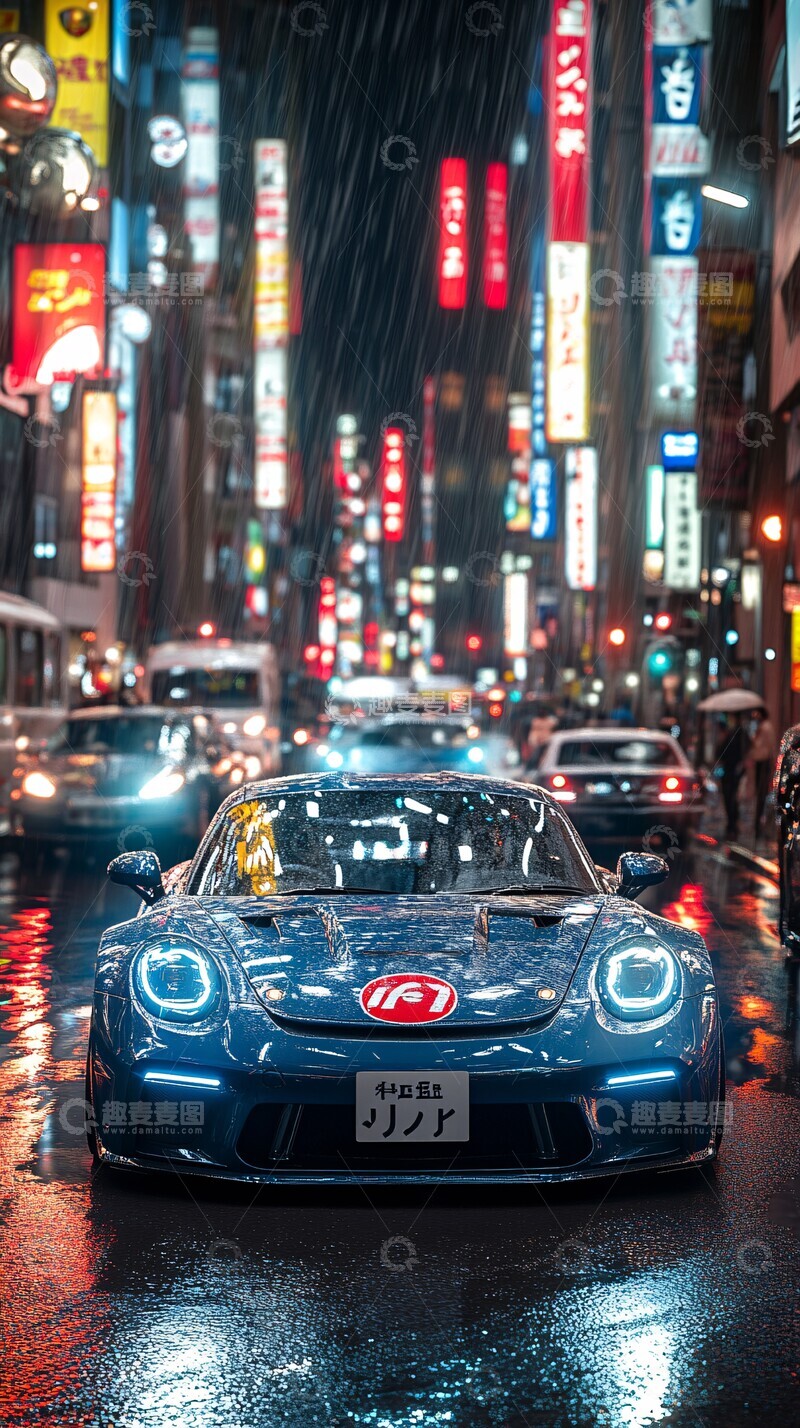 高清大图下载【趣麦麦图】赛车夜驰光影流3
