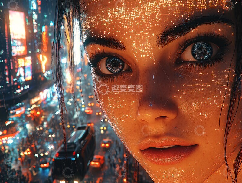 高清大图下载【趣麦麦图】霓虹天际线霓虹天际线夜晚