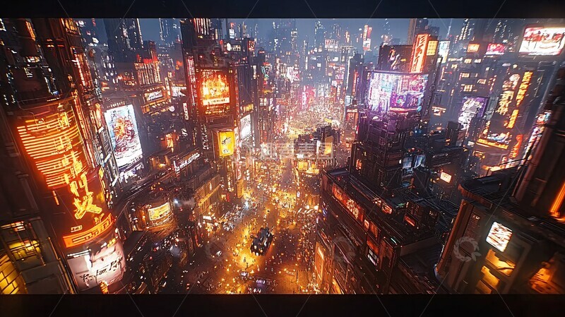 高清大图下载【趣麦麦图】钢城霓虹飞车流光1