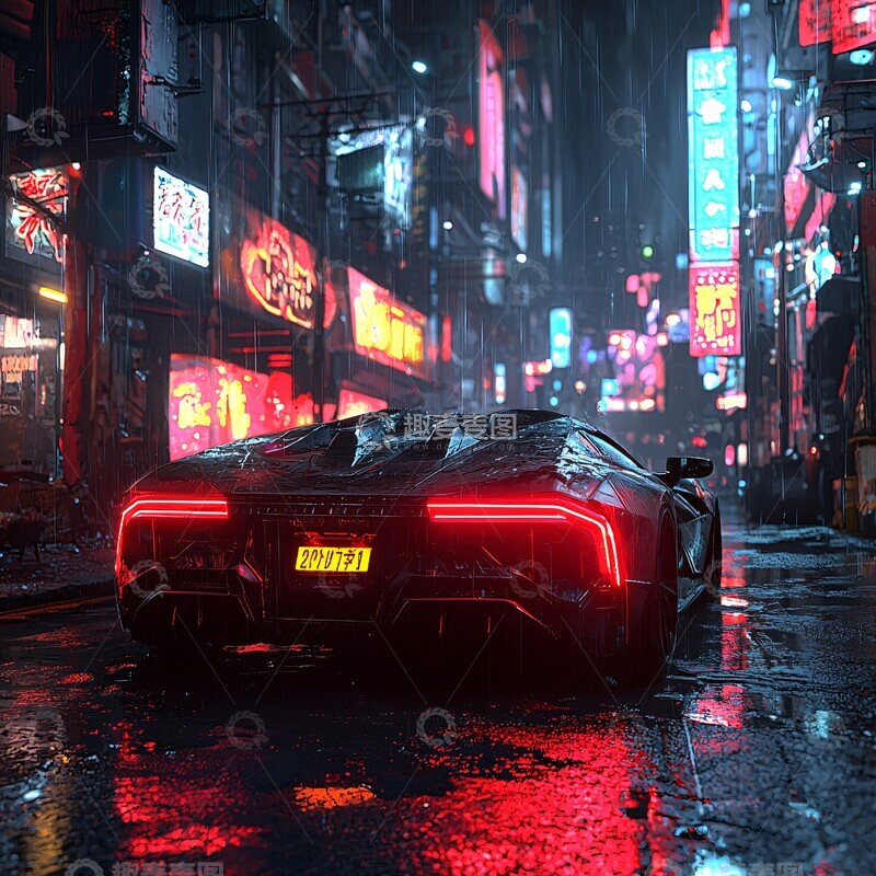 高清大图下载【趣麦麦图】夜城停车停车未来都市2