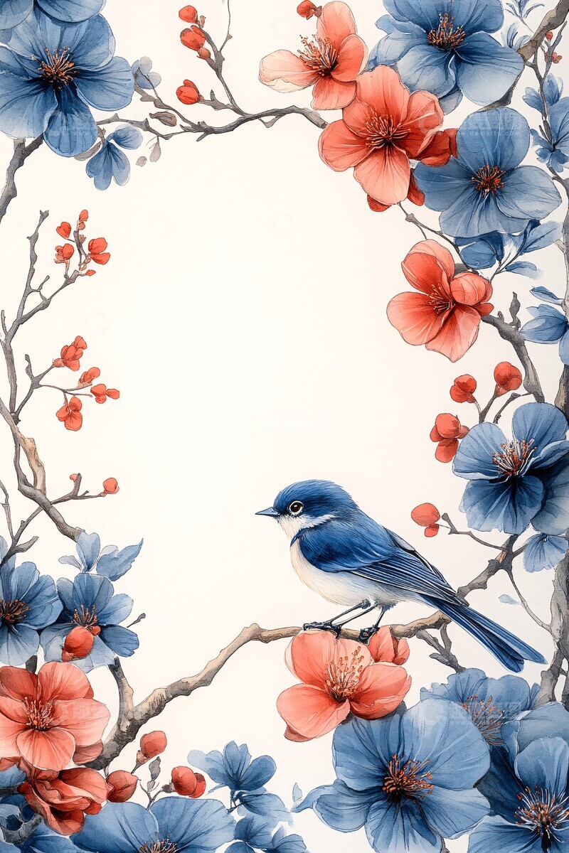 高清大图下载【趣麦麦图】蓝白条纹皇家纹样框架3