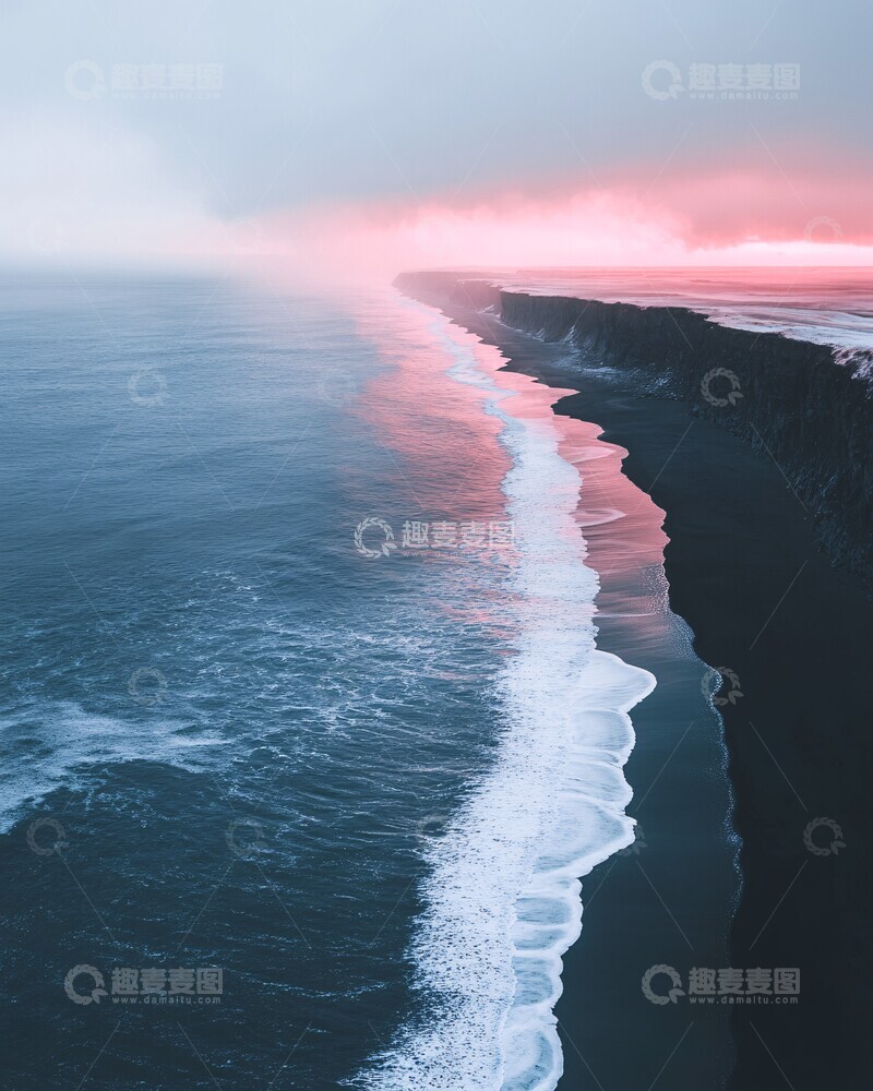 高清大图下载【趣麦麦图】灰滩粉极光极光色彩对比3