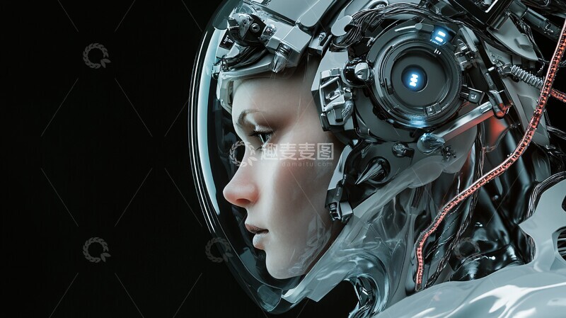高清大图下载【趣麦麦图】赛博宇航员头盔1