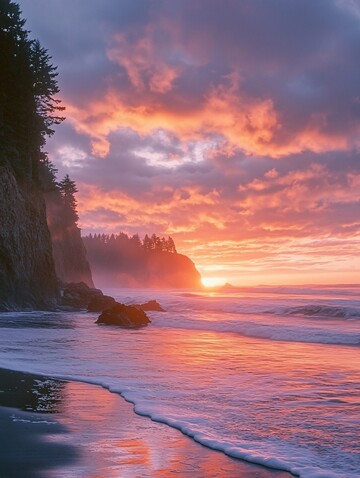 云霞映照海岸线3