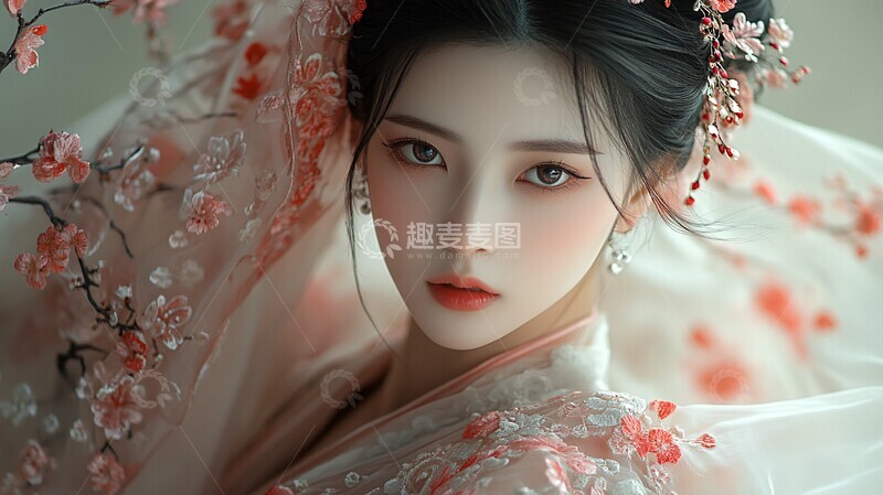 高清大图下载【趣麦麦图】汉服流纱花绣3