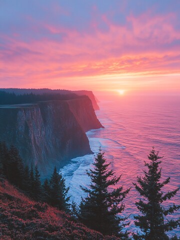 云霞映照海岸线2