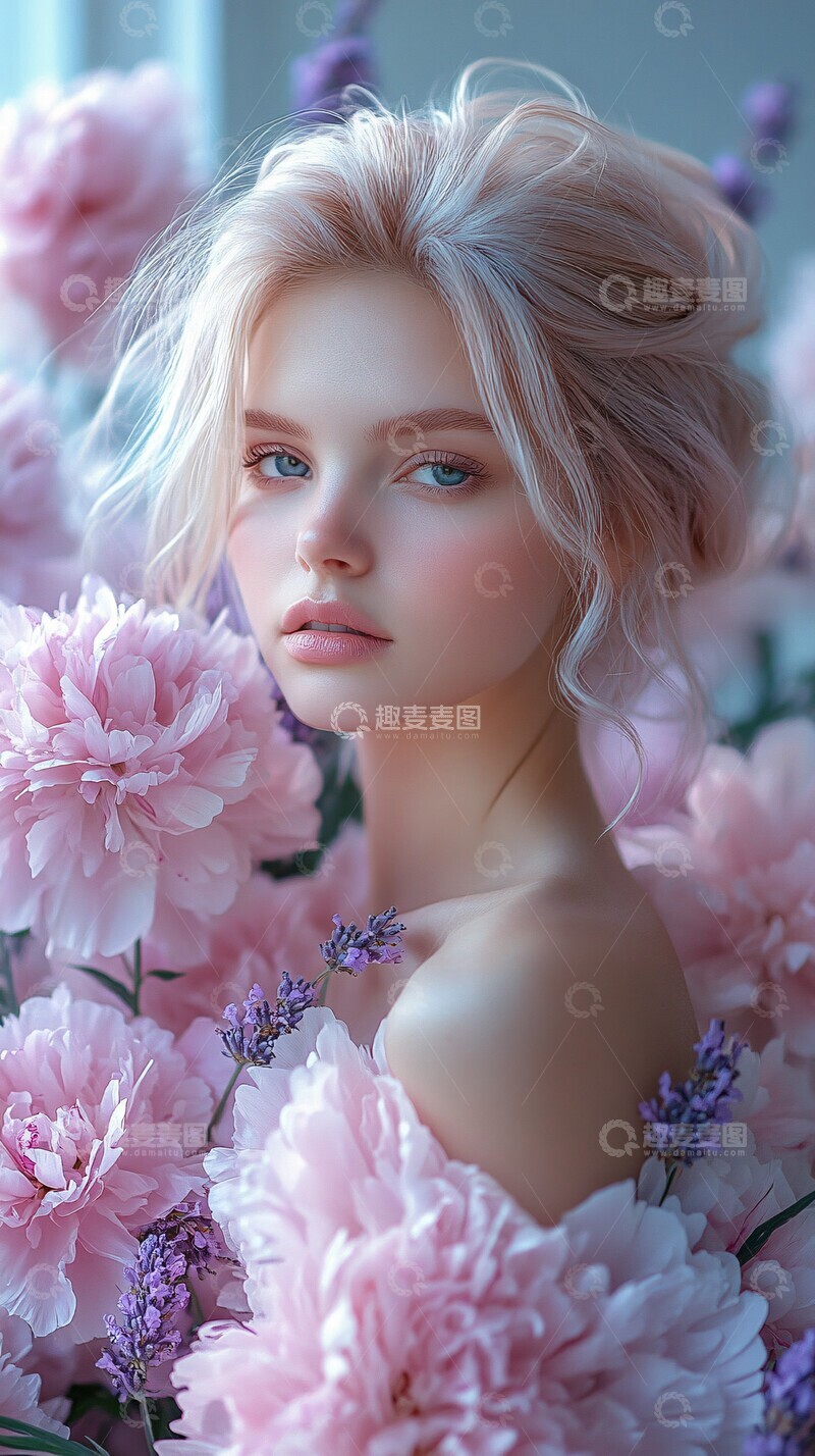 高清大图下载【趣麦麦图】粉色白色芍药花瓣2