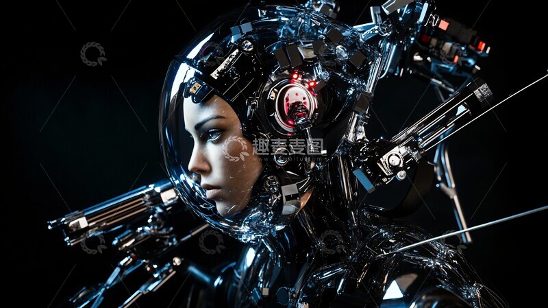 高清大图下载【趣麦麦图】赛博宇航员头盔