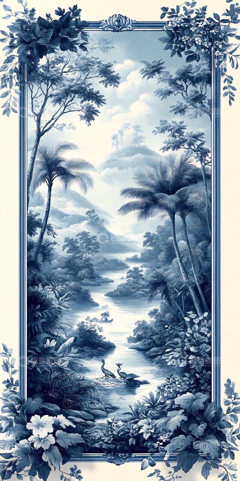 高清大图下载【趣麦麦图】动物丛林瓷边图案2