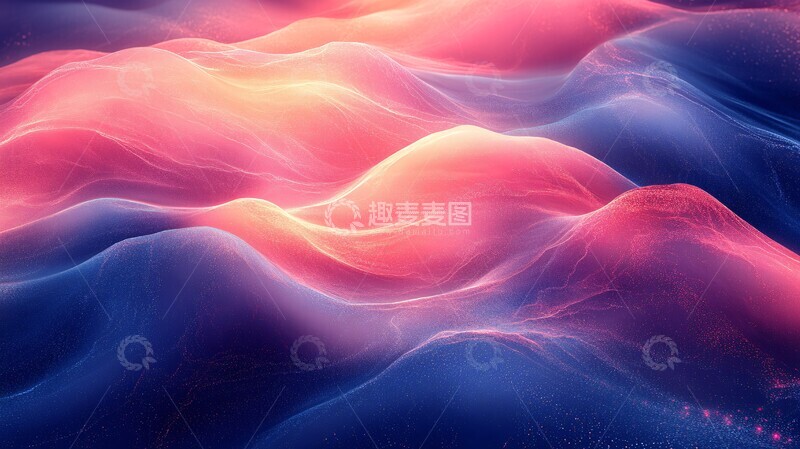高清大图下载【趣麦麦图】蓝粉数码交织背景3