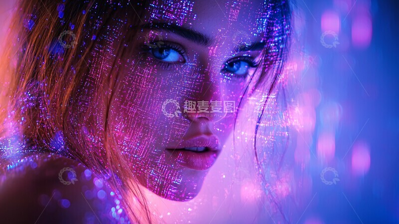 高清大图下载【趣麦麦图】深蓝紫色光晕背景3