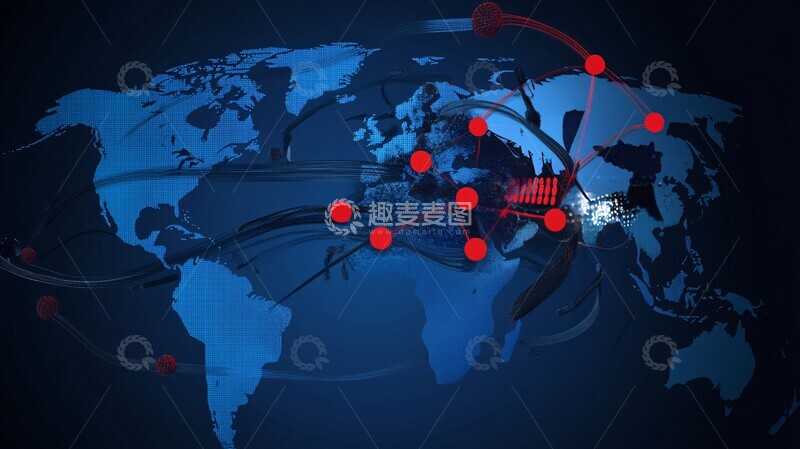 高清大图下载【趣麦麦图】数据点连接地图2