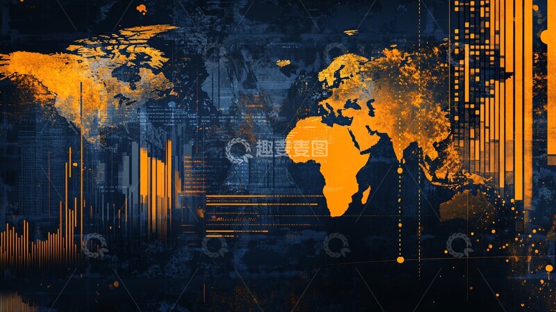高清大图下载【趣麦麦图】金融图表与全球背景2