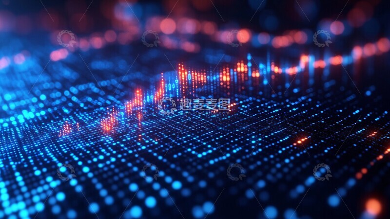 高清大图下载【趣麦麦图】蓝色图表与股市数据2