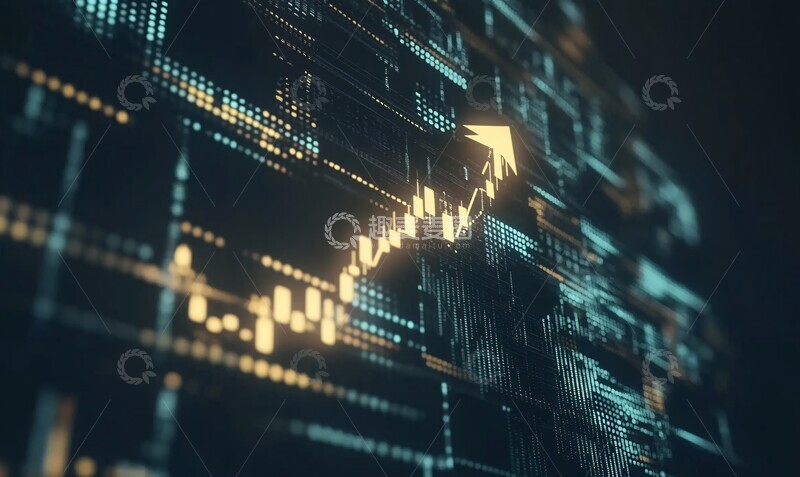 高清大图下载【趣麦麦图】数字箭头与股市走势1