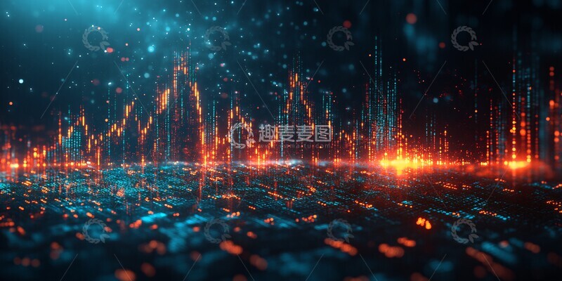 高清大图下载【趣麦麦图】绿蓝股市图表3