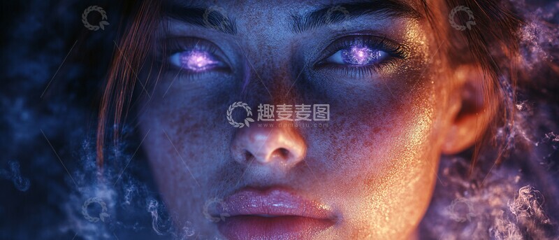 高清大图下载【趣麦麦图】蓝紫粒子粒子色彩主题2