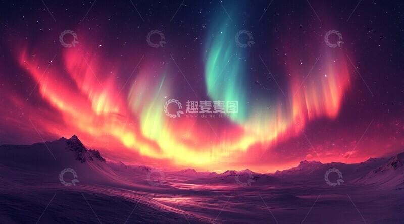 高清大图下载【趣麦麦图】翡翠极光背景3