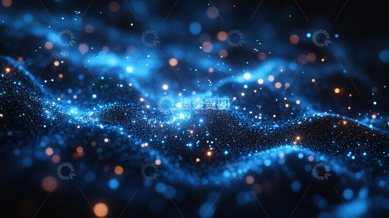 高清大图下载【趣麦麦图】蓝色数据节点3