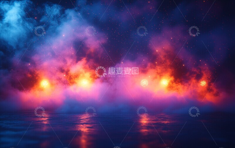 高清大图下载【趣麦麦图】深蓝紫光灯光背景2