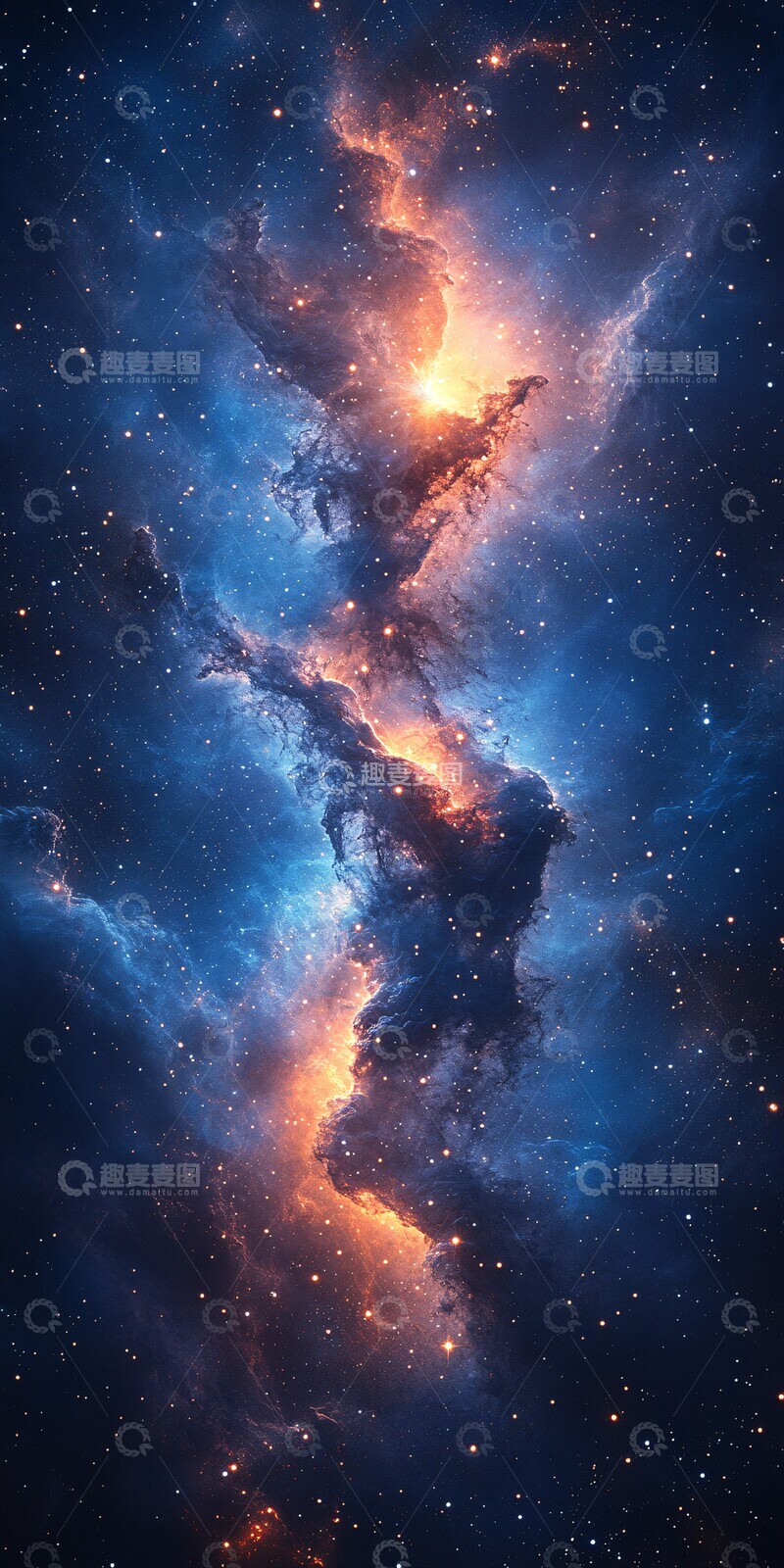 高清大图下载【趣麦麦图】蓝色星云银河1