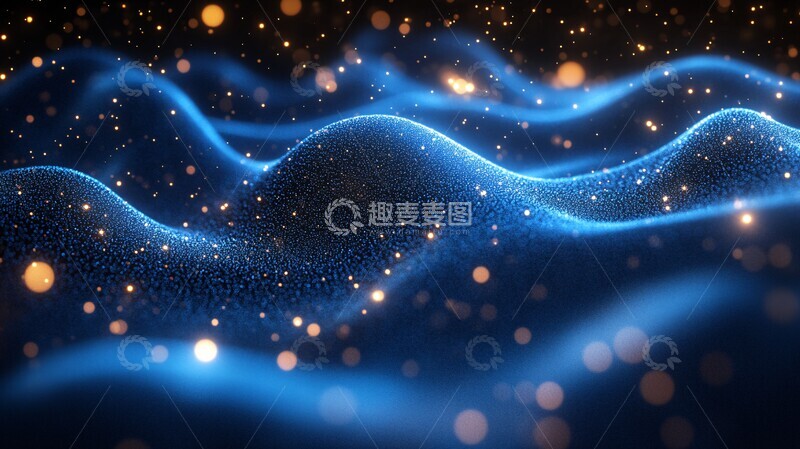 高清大图下载【趣麦麦图】蓝色粒子波浪74