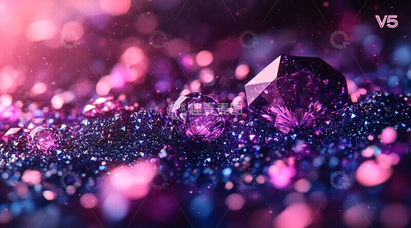 高清大图下载【趣麦麦图】紫色钻石光影1