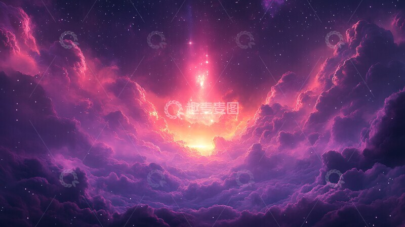 高清大图下载【趣麦麦图】紫色粉色幻云星空2