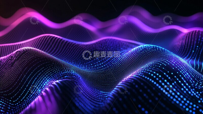 高清大图下载【趣麦麦图】波浪光影科技壁纸2