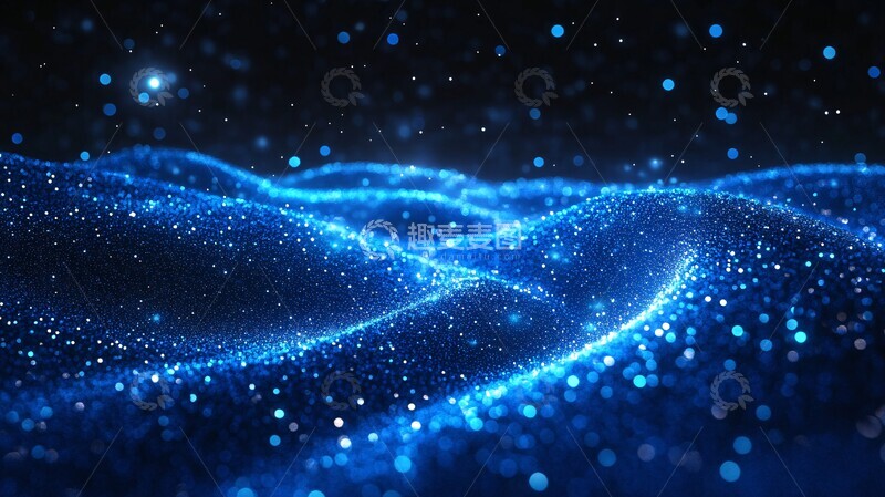 高清大图下载【趣麦麦图】蓝色漩涡星光2