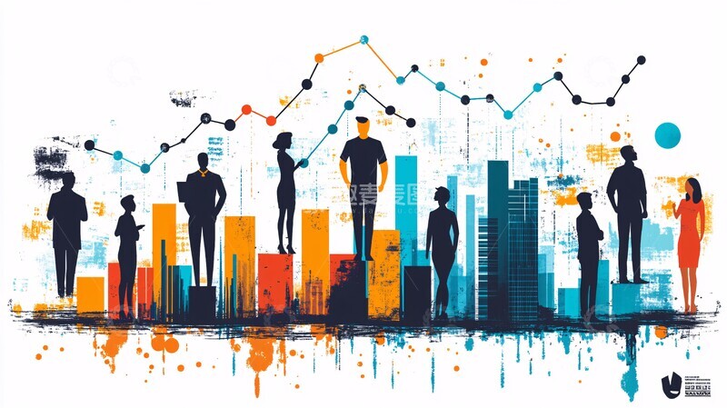 高清大图下载【趣麦麦图】财经背景商业统计2