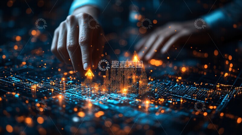 高清大图下载【趣麦麦图】商业增长图表触碰2