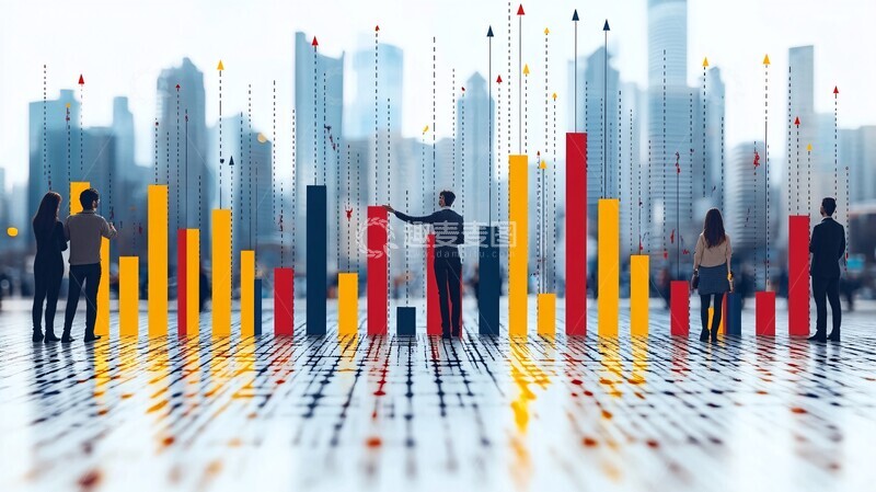 高清大图下载【趣麦麦图】财经背景商业统计1