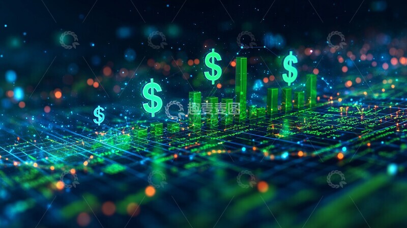 高清大图下载【趣麦麦图】金融增长趋势图4