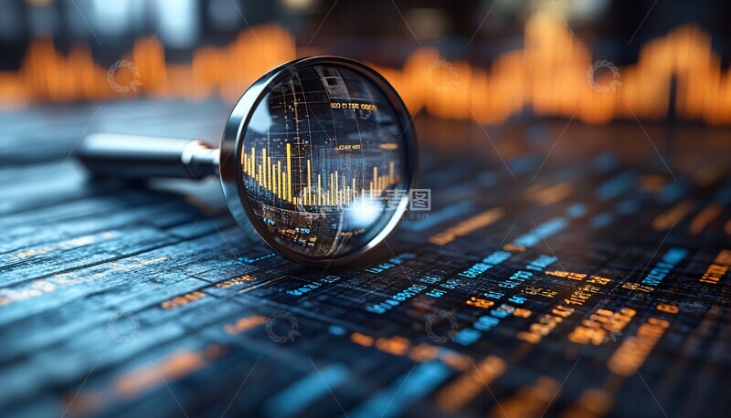 高清大图下载【趣麦麦图】放大镜与收入图表2