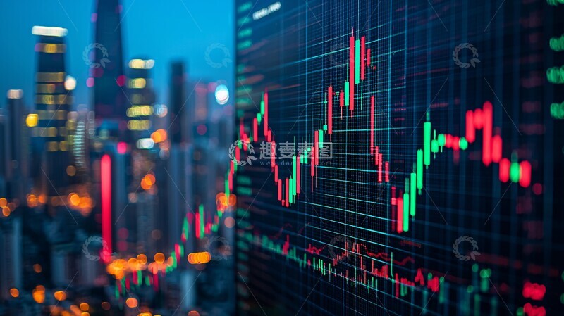 高清大图下载【趣麦麦图】股市涨跌图数字柱状图红色2