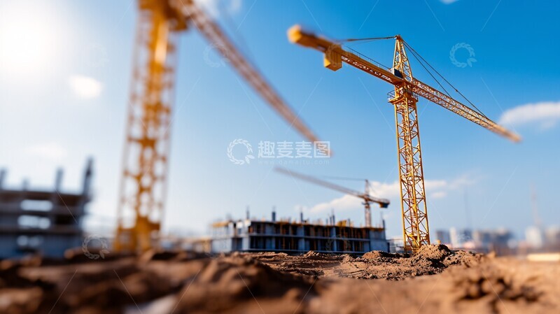 高清大图下载【趣麦麦图】建筑工地吊车设计