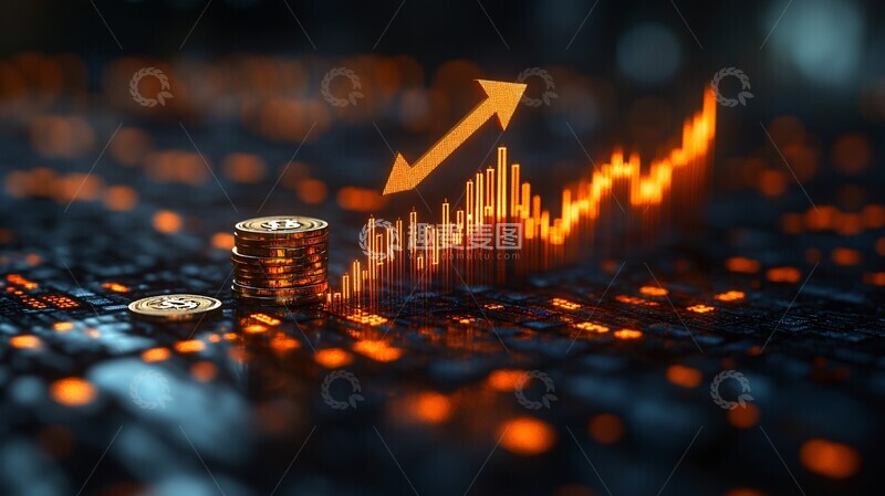 高清大图下载【趣麦麦图】金币上升箭头图2