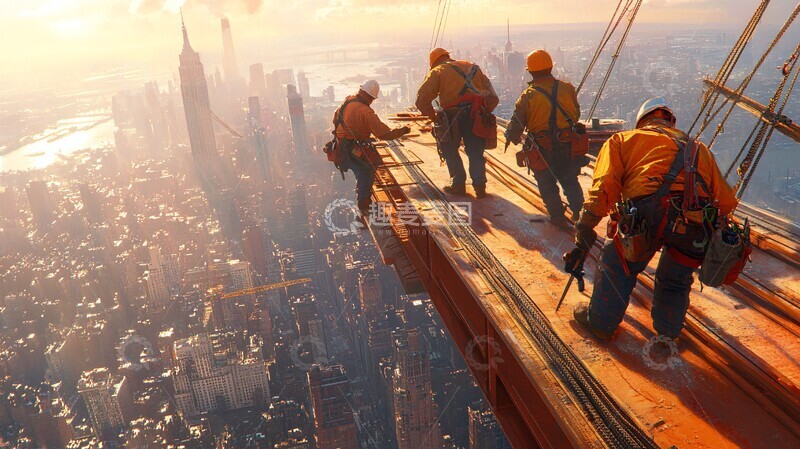 高清大图下载【趣麦麦图】高空作业现场