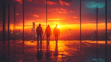 建设工地夕阳下2