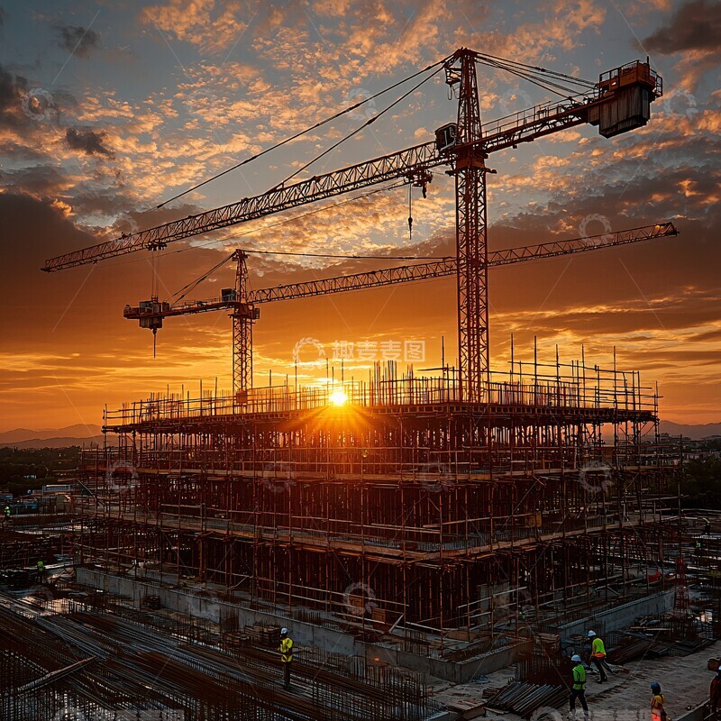 高清大图下载【趣麦麦图】建设晨曦建设晨曦吊车2